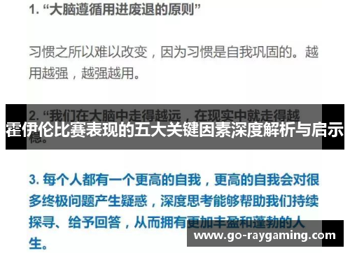霍伊伦比赛表现的五大关键因素深度解析与启示